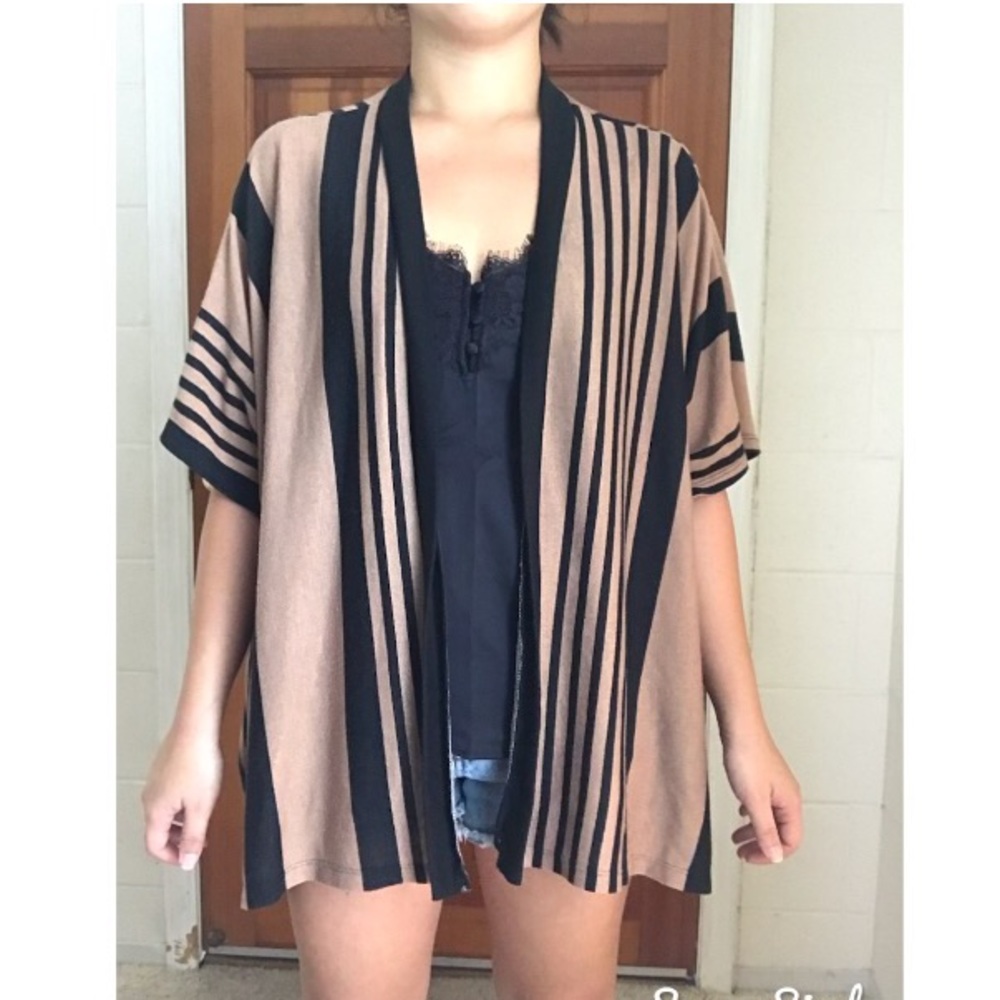 Brown and black stripped cardigan